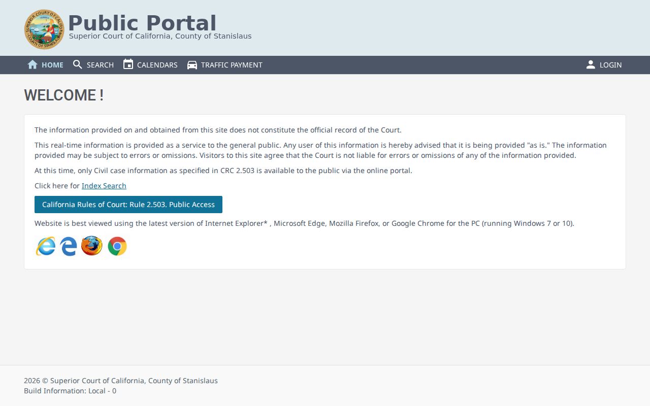 Oakdale people search public court portal